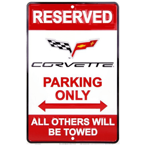 Corvette Parking only - metalen bord