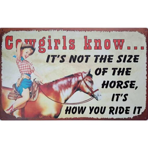 Cowgirls know - metalen bord