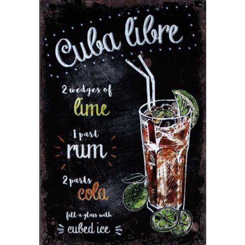 Cuba Libre - metalen bord