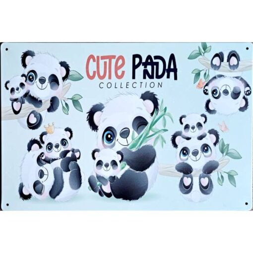 Cute Panda - metalen bord