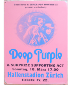 Deep Purple - metalen bord