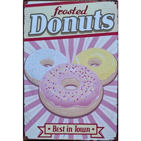 Donuts - metalen bord