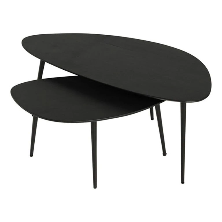 Duala Salontafel set van 2 organisch zwart