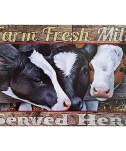 Farm Fresh Milk - metalen bord