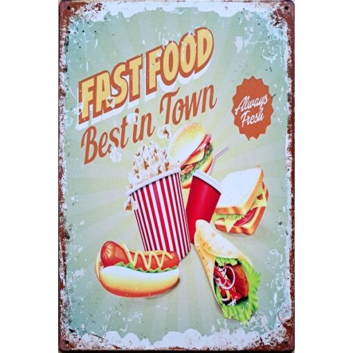Fast Food best in Town - metalen bord