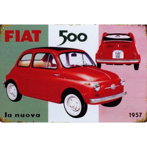 Fiat 500 - metalen bord