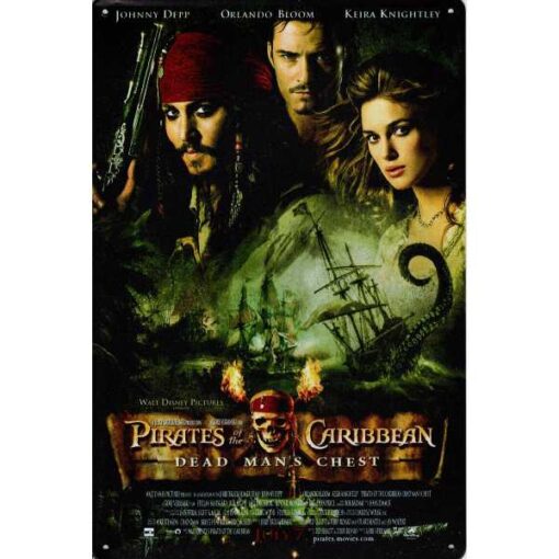 Film Pirates of the Carribian - metalen bord