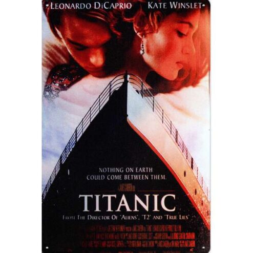 Film Titanic - metalen bord