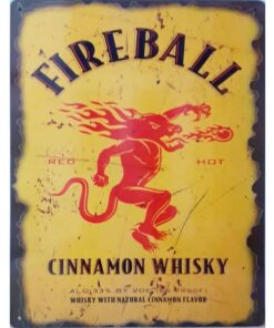 Fireball Whiskey - metalen bord