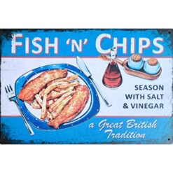 Fish N Chips - metalen bord