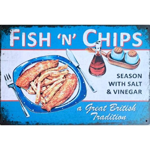 Fish N Chips - metalen bord