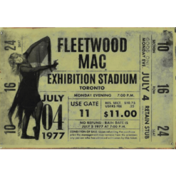Fleetwood Mac Ticket 4 July - metalen bord