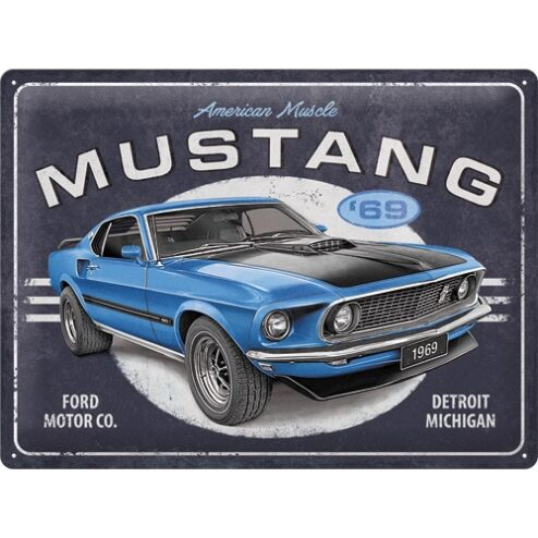 Ford Mustang - 1969 Mach1 Blue - metalen bord