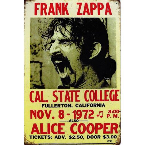 Frank Zappa - metalen bord