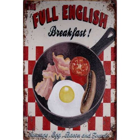 Full Englisch Breakfast - metalen bord