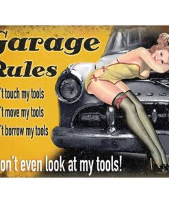 Garage Rules - metalen bord