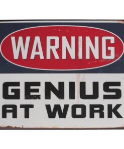 Genius At Work - metalen bord
