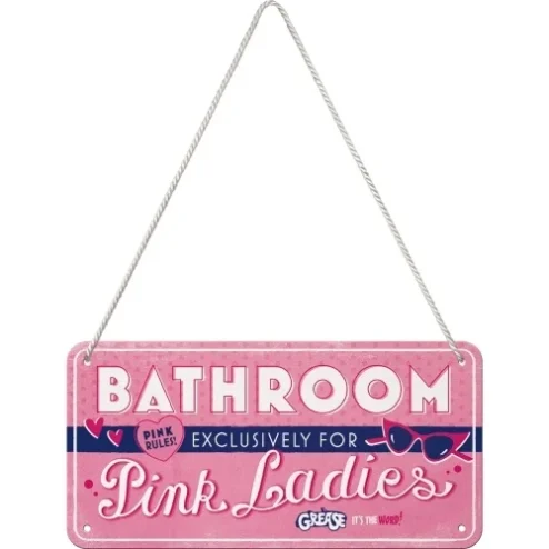 Grease - Pink Ladies Bathroom - metalen bord