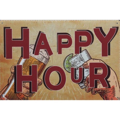 Happy Hour - metalen bord