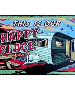 Happy Place - metalen bord