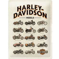 Harley-Davidson Models - metalen bord