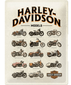 Harley-Davidson Models - metalen bord