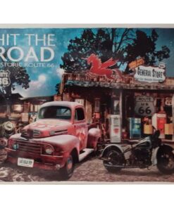 Hit the road Route 66 - metalen bord