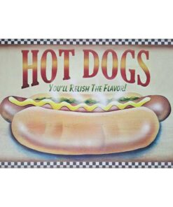 Hot dogs - metalen bord