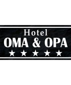 Hotel Oma en Opa - metalen bord