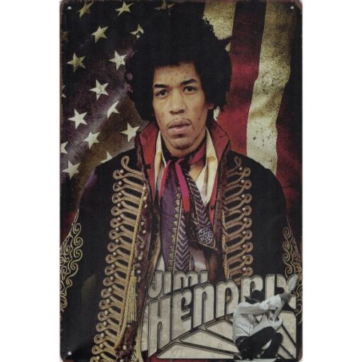 Jimi Hendrix - metalen bord