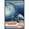 KLM To Europe - metalen bord