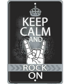 Keep Calm Rock on - metalen bord