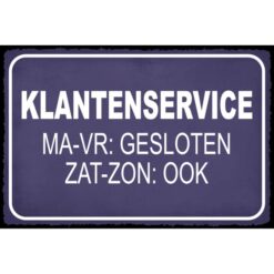 Klantenservice - metalen bord