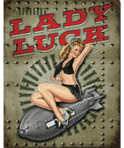 Lady Luck - metalen bord