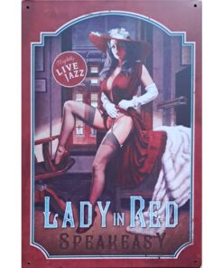 Lady in Red - metalen bord
