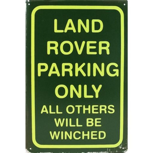 Landrover Parking only - metalen bord