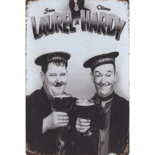 Laurel and Hardy - metalen bord