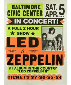 Led Zeppelin Baltimore - metalen bord
