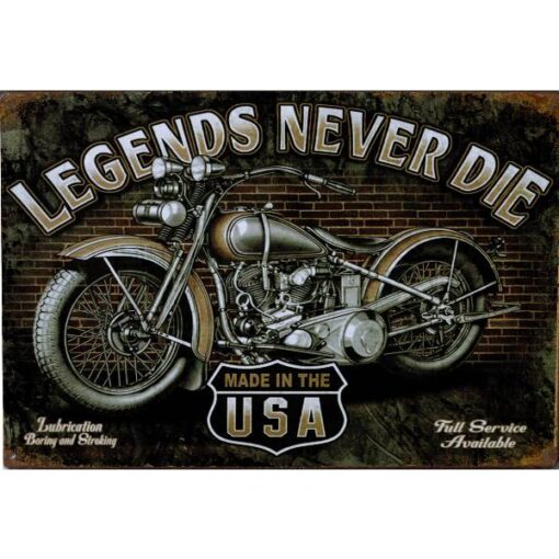Legends Never Die - metalen bord