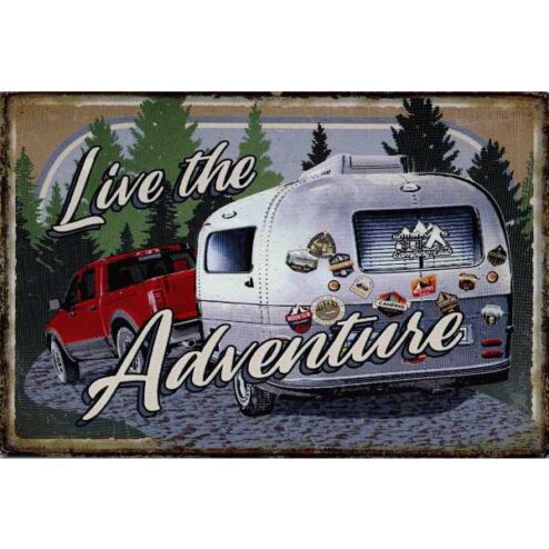 Live the Adventure - metalen bord