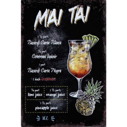 Mai Tai - metalen bord