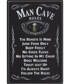 Man Cave Rules - metalen bord