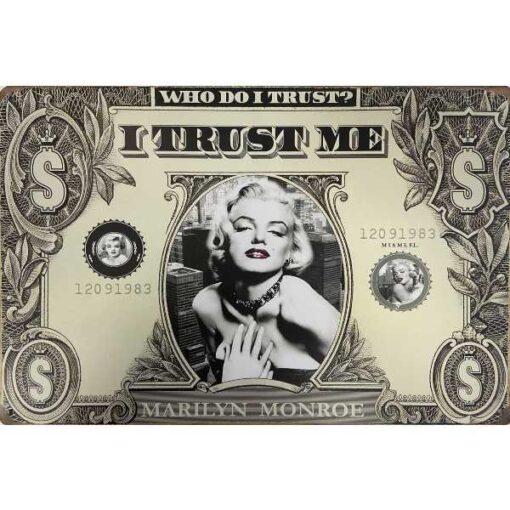Marilyn Monroe Dollar - metalen bord