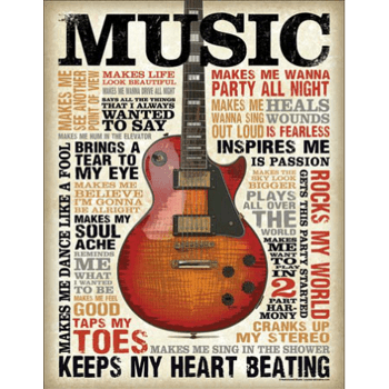 Music Inspires - metalen bord