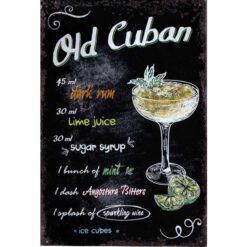 Old Cuban - metalen bord