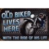 Old bikers live here - metalen bord