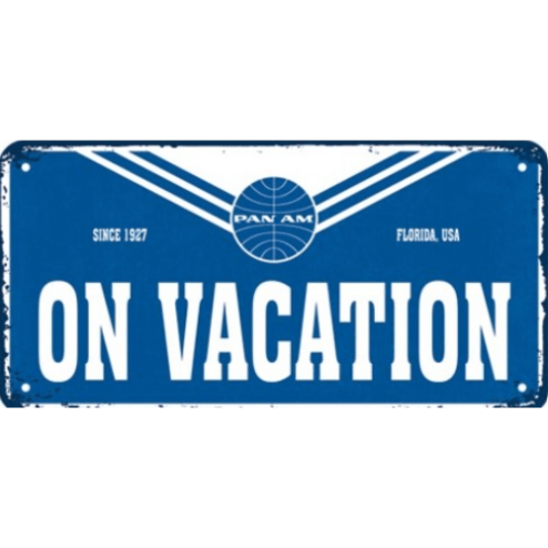 Pan Am on Vacation - metalen bord