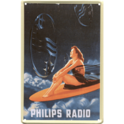 Philips Radio Dame - metalen bord