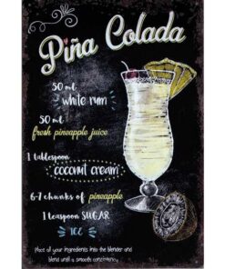 Pina Colada - metalen bord