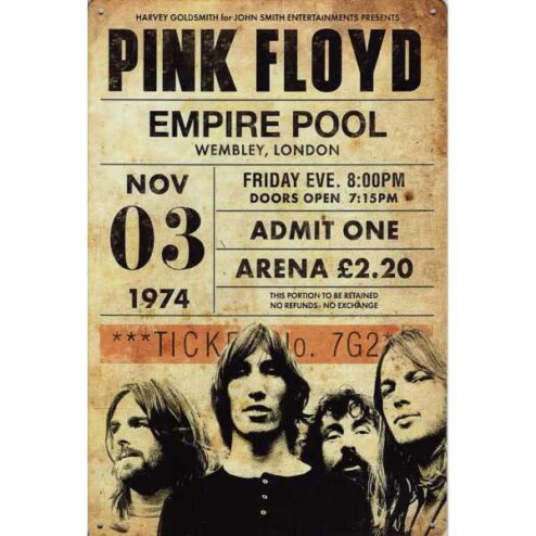 Pink Floyd Wembley - metalen bord